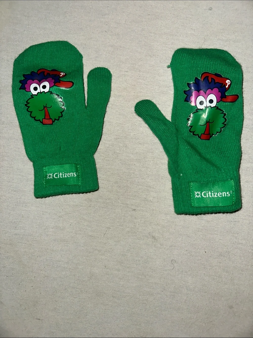 Kids. OS Citizen Green Kids Character Mittens with Playful Face